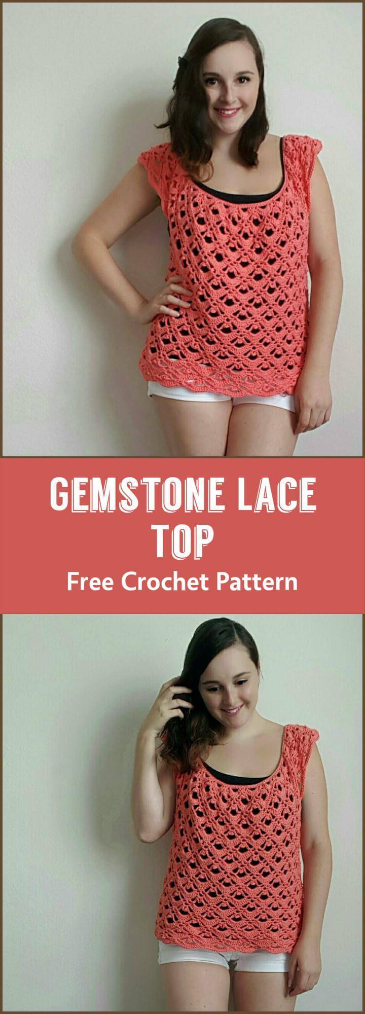 Gemstone Lace Top Free Crochet Pattern
